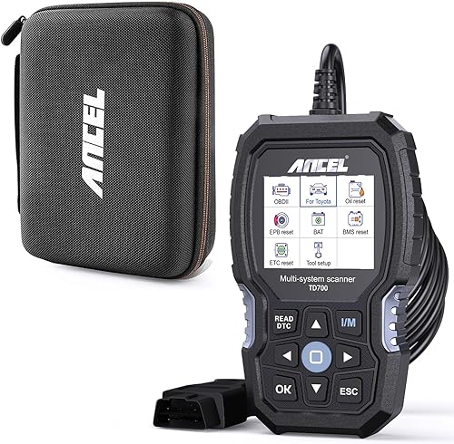 ANCEL TD700 All System OBD2 escáner compatible con Toyota Lexus Scion con funda protectora ANCEL