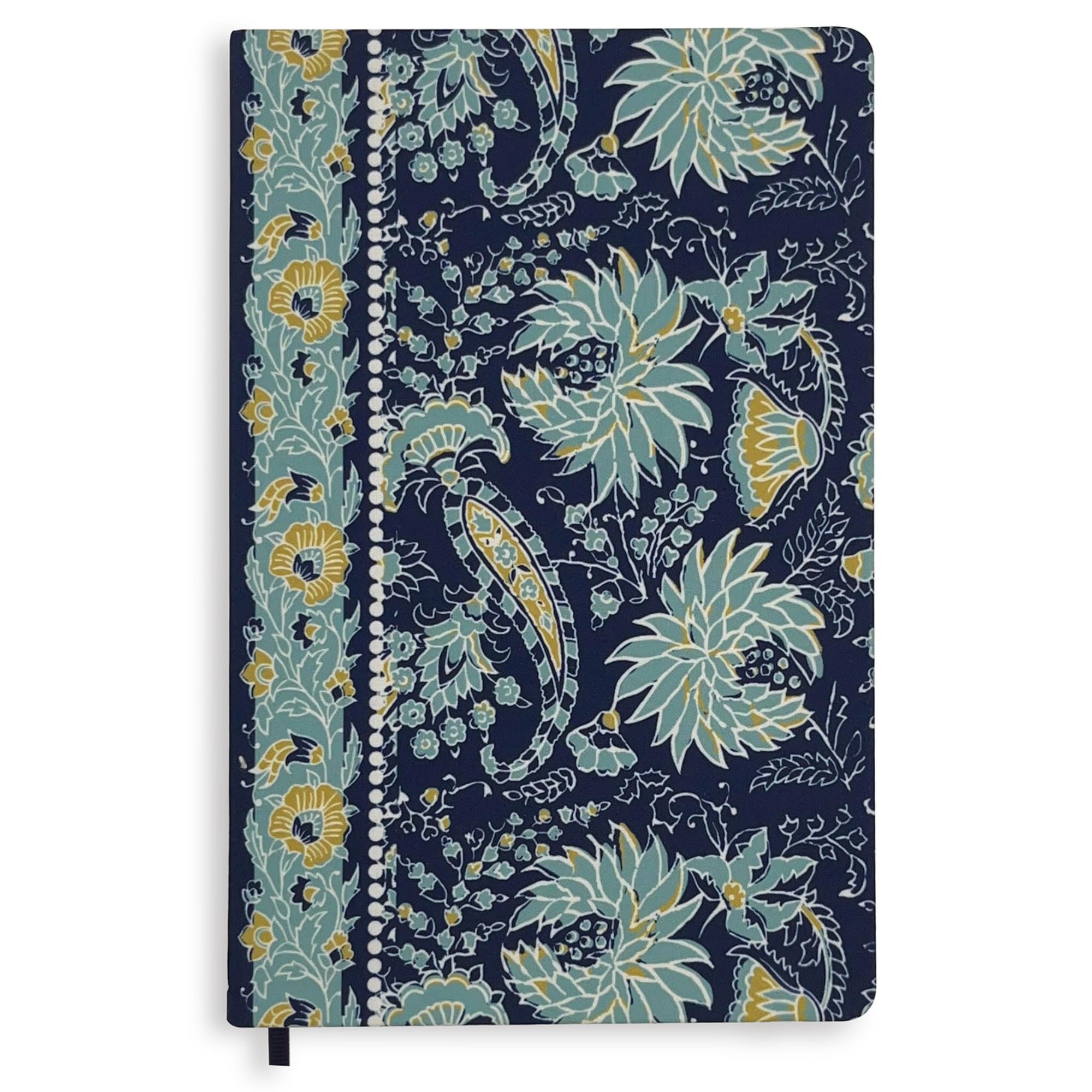 Vera Bradley Diario da donna in tessuto floreale con 160 pagine a righe e nastro segnalibro, motivo cachemire con pietre preziose, colore: