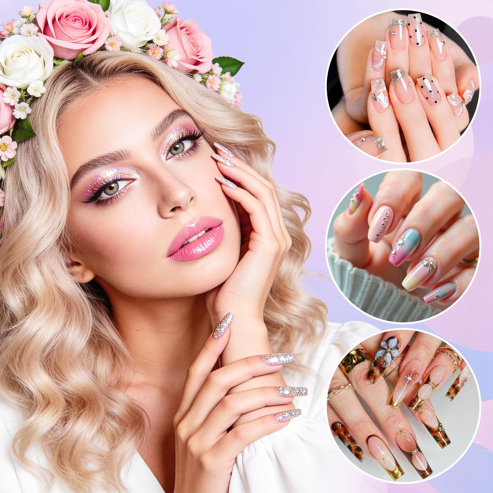 MELLIEX Zestaw 182 podwójnych tipsów do przedłużania paznokci żelowych, przedłużanie paznokci, dwuformowe paznokcie, do manicure, salonu "zrób to sam" (15 rozmiarów w kształcie litery T)