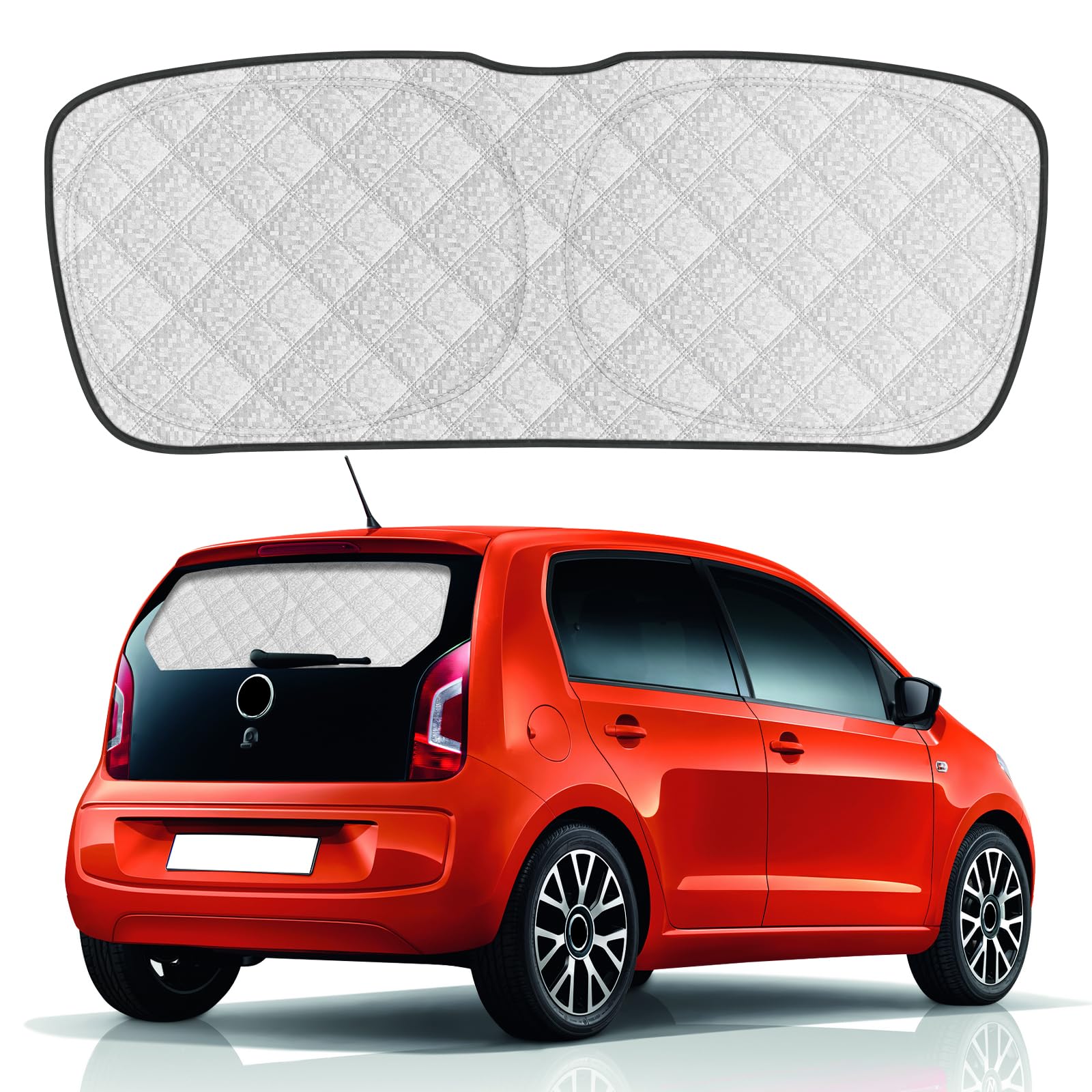 Heckscheibensonnenschutz Auto Heckscheibe Ersatz für VW UP/SEAT MII//Skoda Citigo 2011-2024, Heckscheibenschutz Sonnenschutz, Faltbar Sonnenschirm Auto UV Reflektierender Privatsphäre