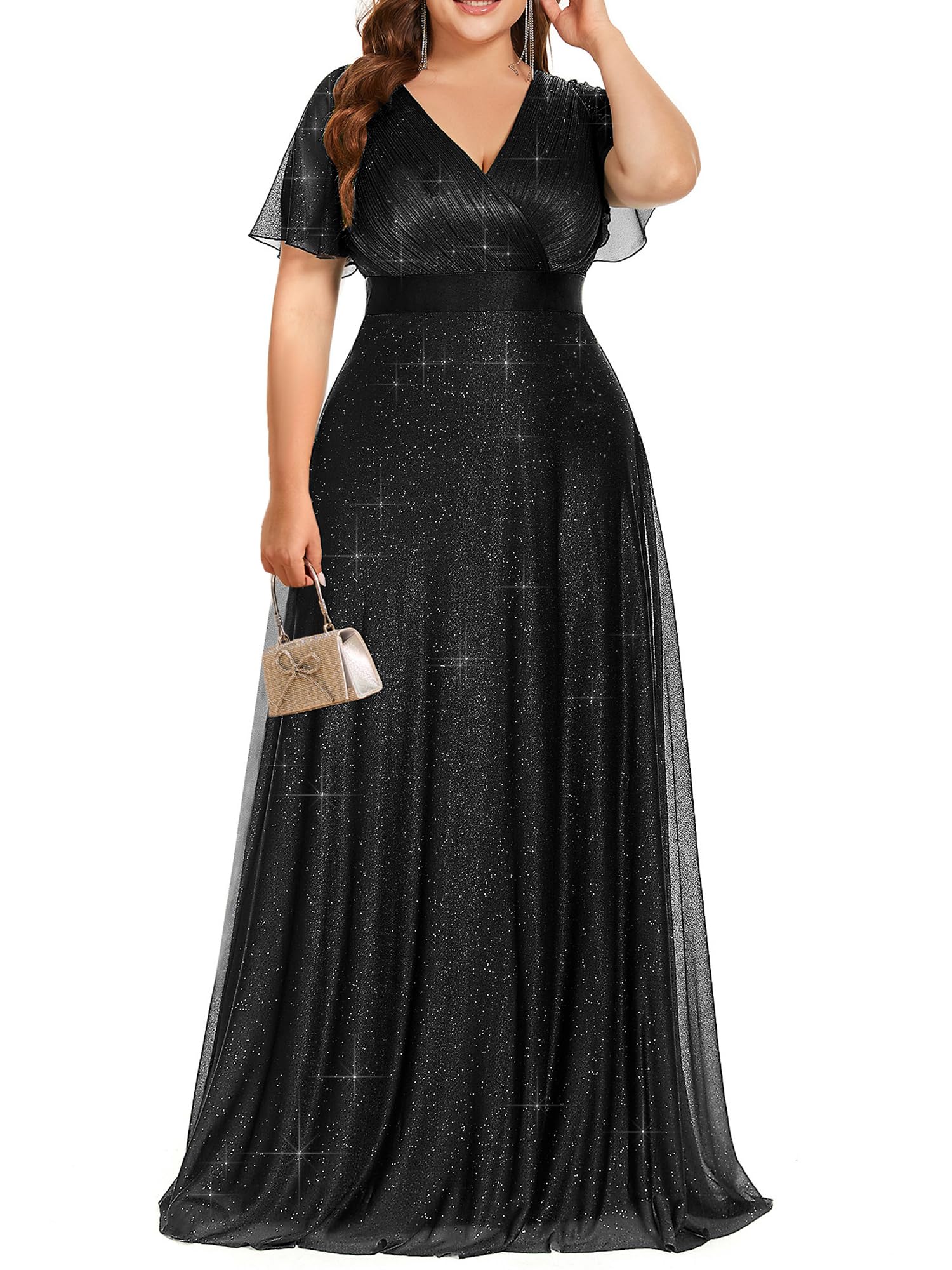 Ever-Pretty Glitter Plus Size Formal Gown