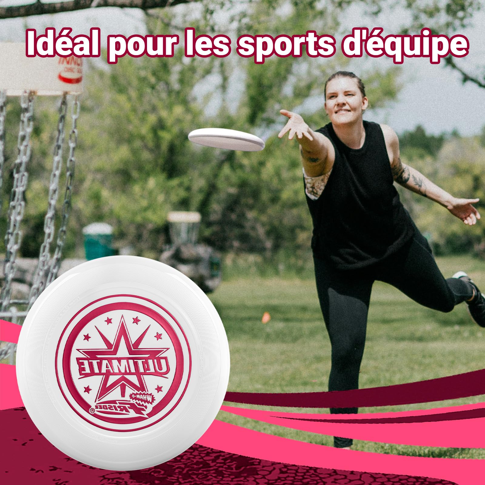 Frisbee Disque Volant Officiel Ultimate de 175 g, Disque d'entraînement Professionnel de 27,4 cm pour compétition et Plaisir en Plein air