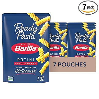 Barilla Ready Pasta, Fully Cooked Rotini Pasta, Non-GMO & Kosher, 7 oz (Pack of 7)