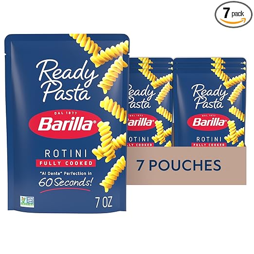 Barilla Ready Pasta, Fully Cooked Rotini Pasta, Non-GMO & Kosher, 7 oz (Pack of 7)
