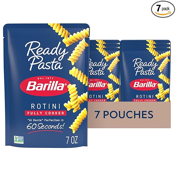 Barilla Ready Pasta, Fully Cooked Rotini Pasta, Non-GMO & Kosher, 7 oz (Pack of 7)