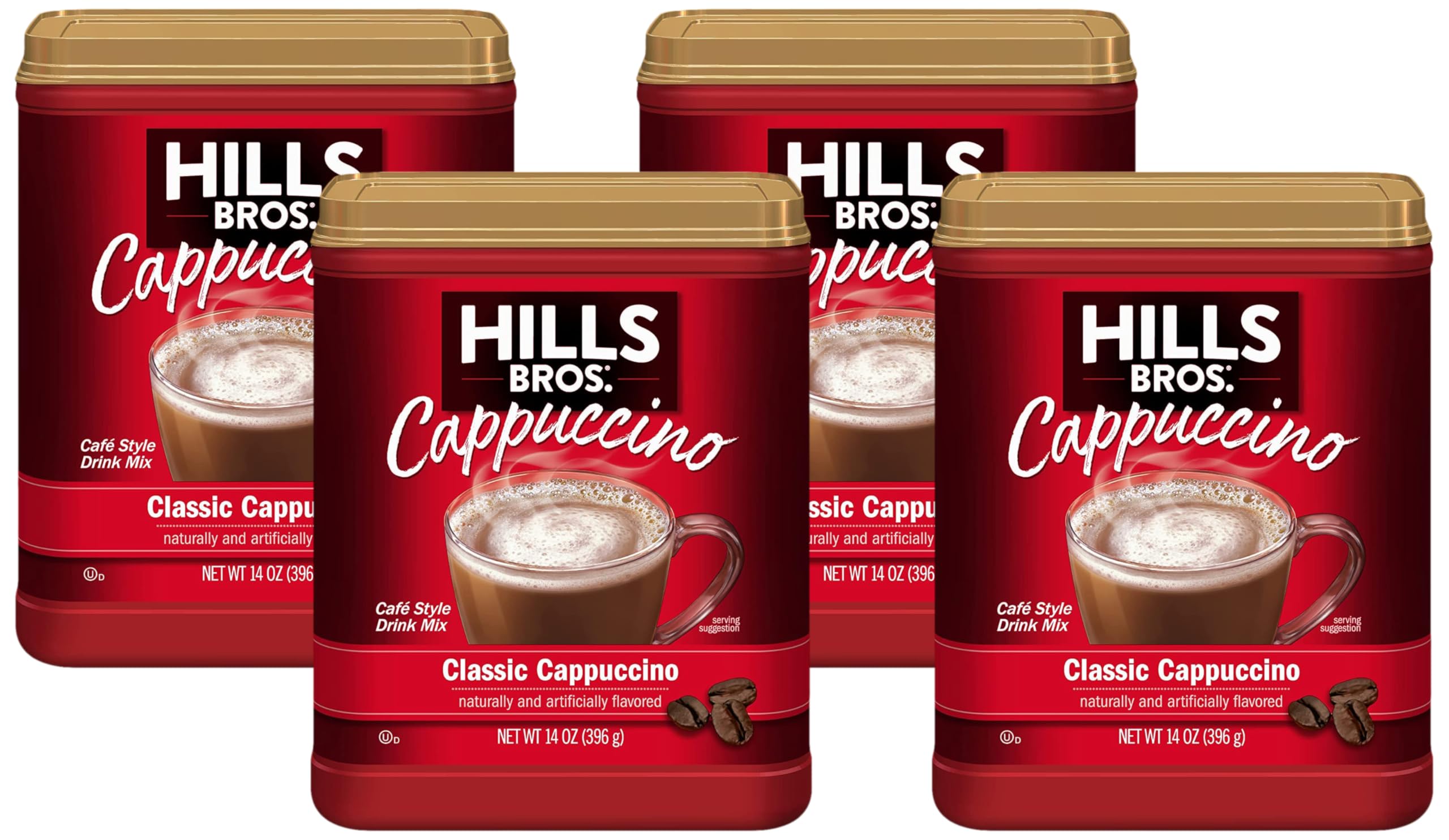 Instant Decadent Classic Cappuccino Mix with a Hint of Sweetness, Easy to Use and Convenient, Enjoy Coffeehouse Flavor at Home, Frothy, 14 Oz (Pack of 4)