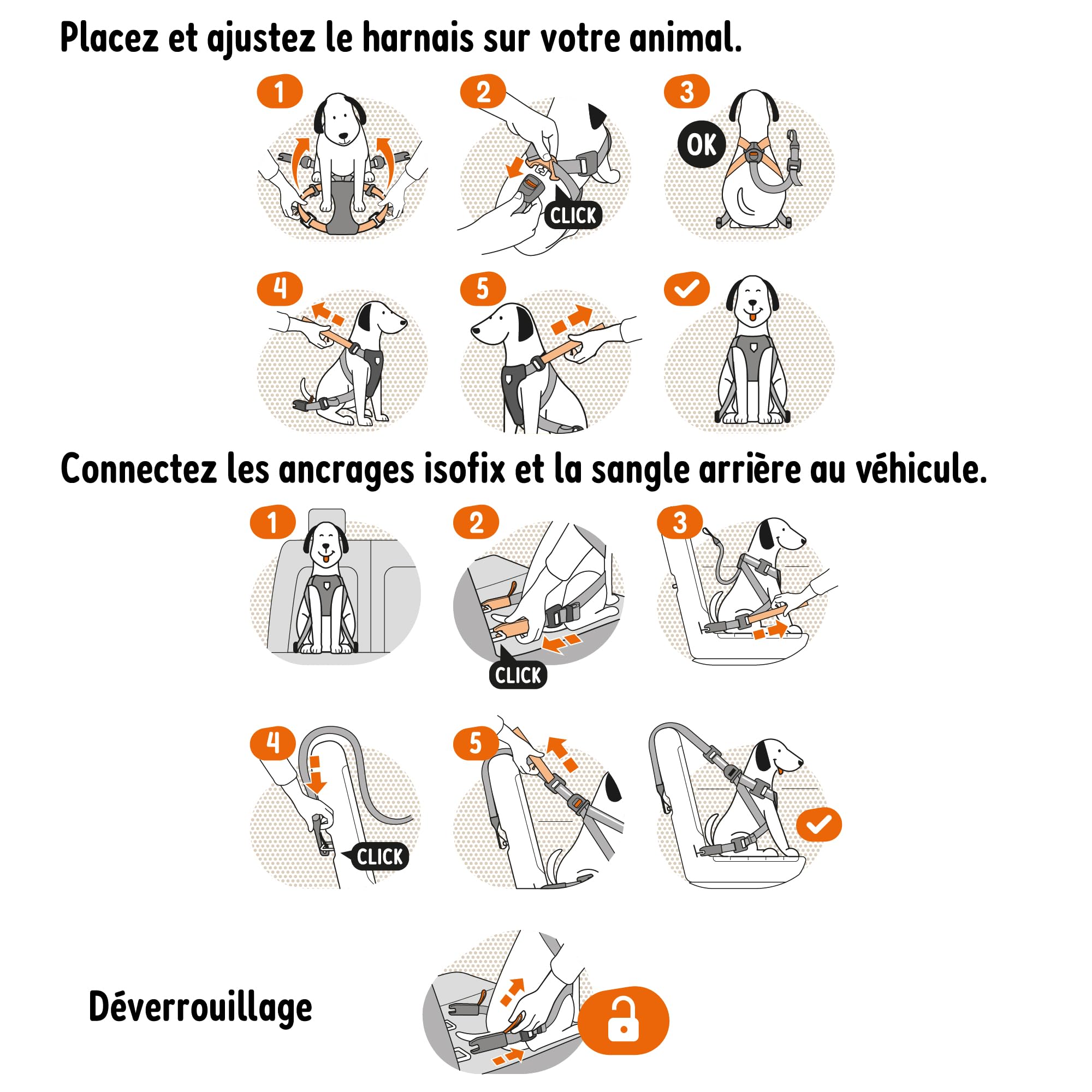 Zolux Travel Safe Harnais de Sécurité Auto pour Chien S - Noir - Chiens 7-15kg - Fixation ISOFIX + Top Tether - Système Antidesserrage MASA - Crash-Testé - Ajustable - Confortable - Marque Française