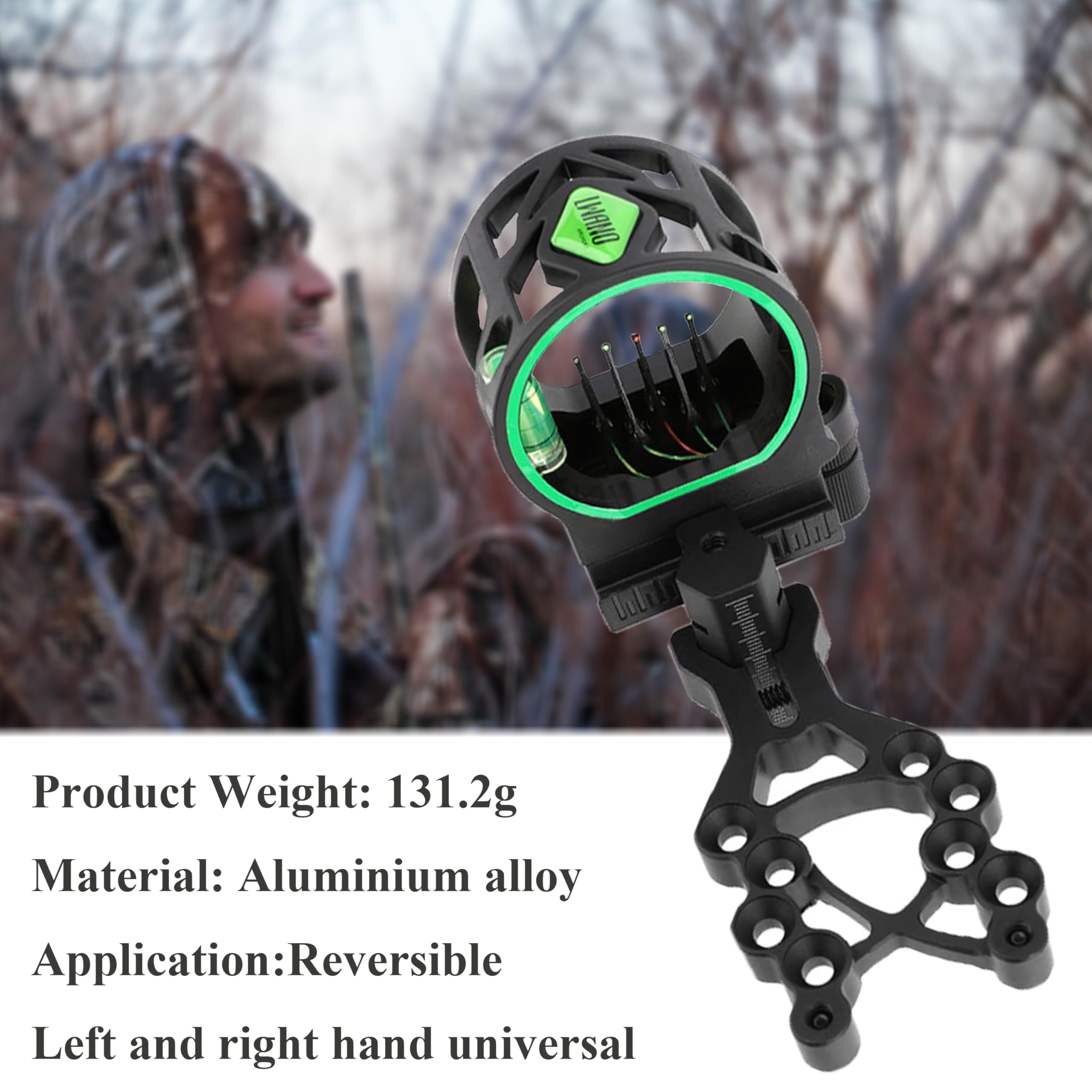 Viseur d'arc à poulies 5 Pin en alliage d'aluminium réglable pour chasse et tir ciblage