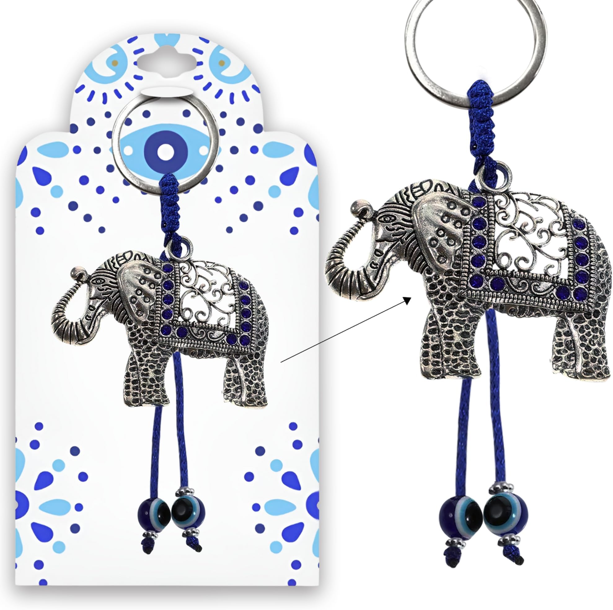 Evil Eye Animal Keychain & Protection, Evil Eye Car Hanging Ornament, Rear View Mirror Accessories, Home Decor