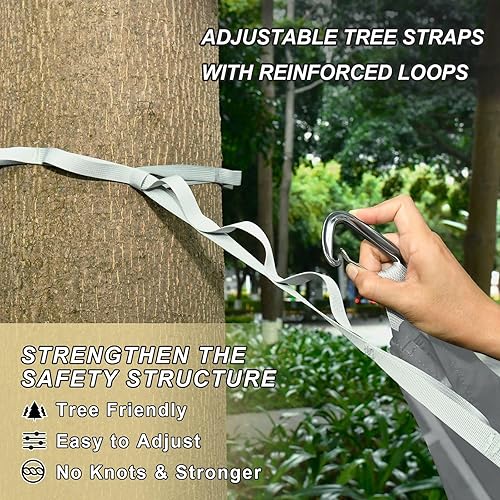 Miniatura 4 de Tilexture - Hamacas para exteriores de 330 libras de capacidad, con cuerda colgante, hamaca de tela para acampar al aire libre, macas mexicanas de