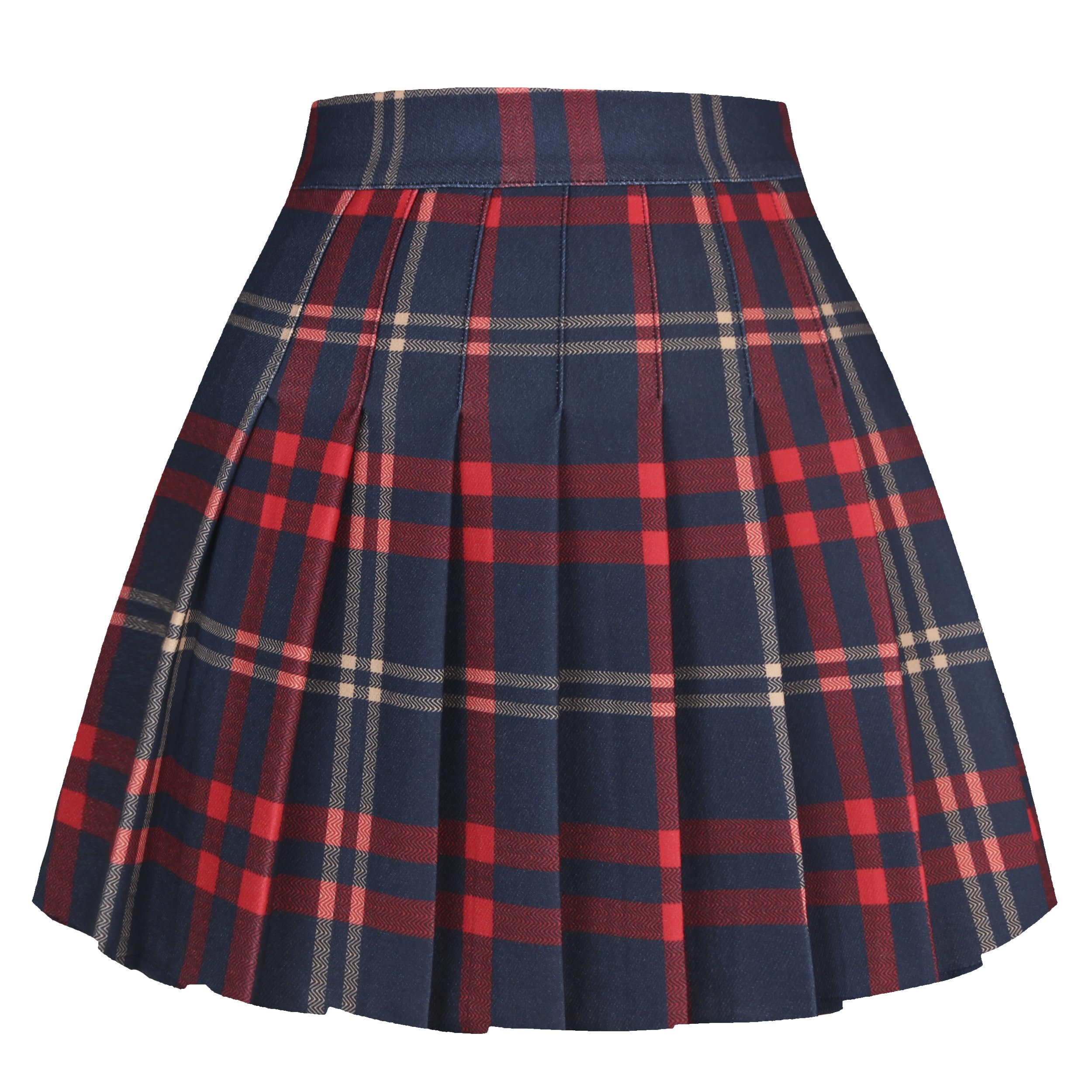 Girstunm Pleated Basic School Uniform Cheerleader Skirts