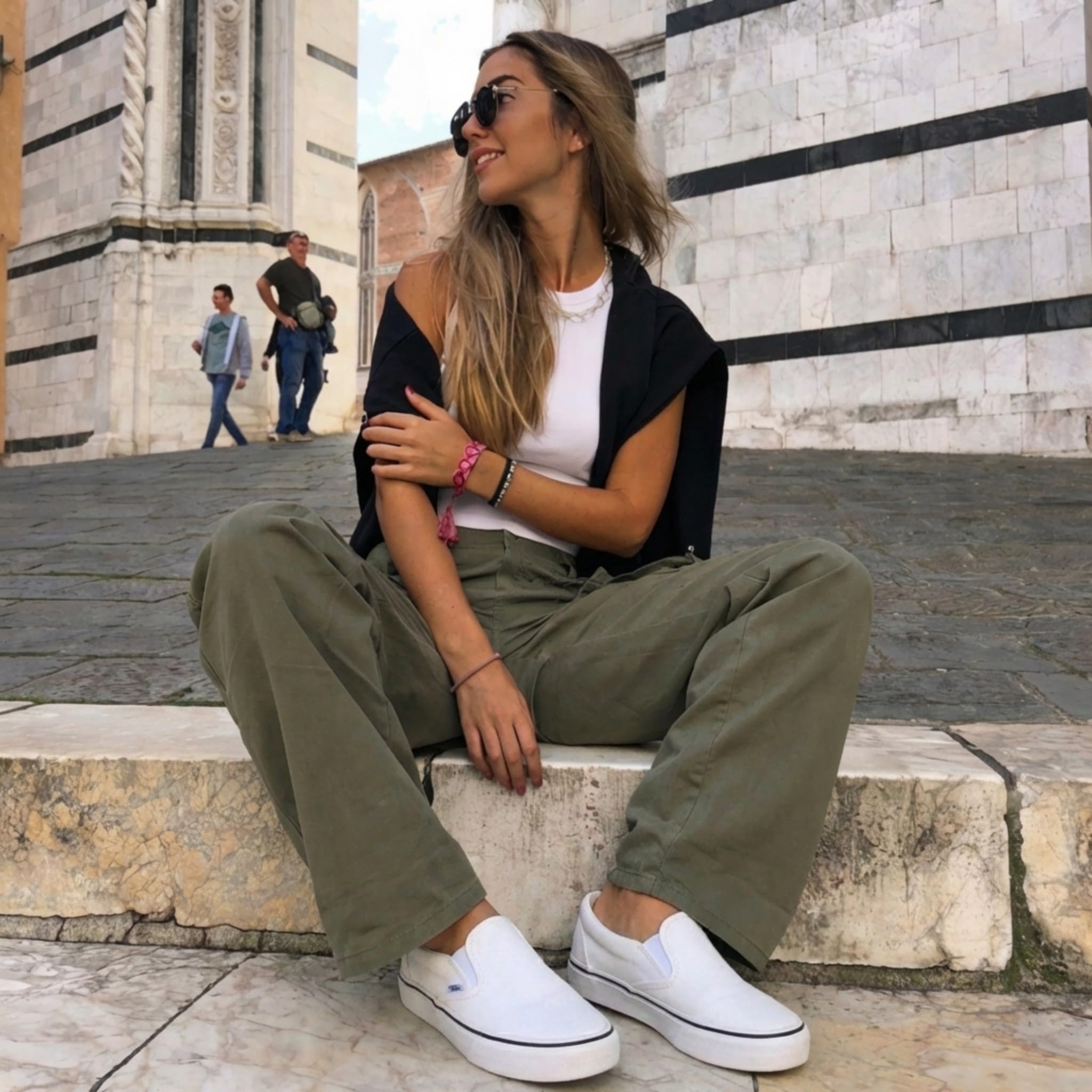 Emma Shoes Low-Top Slip Ons Women's Fashion Sneakers Casual Canvas Sneakers for Women Comfortable Flats Breathable Padded Insole Slip on Sneakers Women Low Slip on Shoes, White, 9