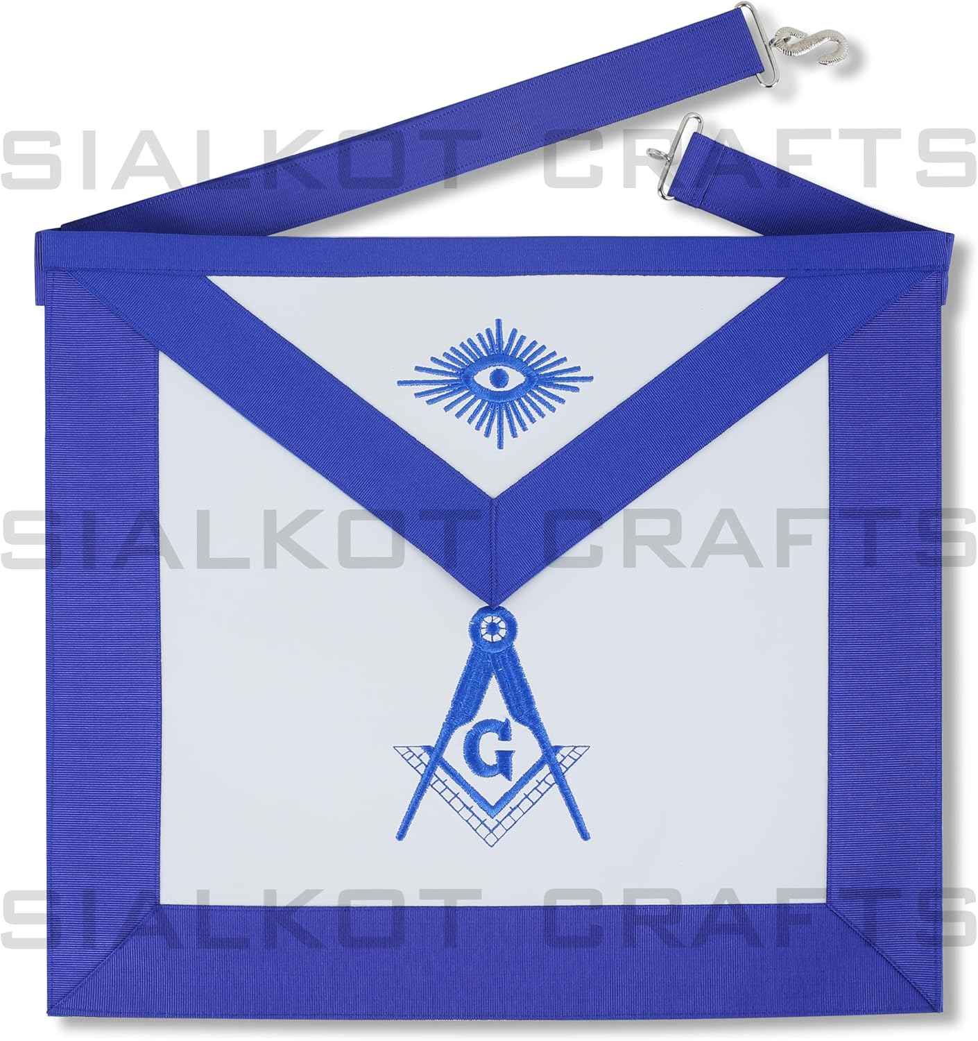 Masonic Blue Lodge Premium Lambskin Master Mason Apron With Chain Collar And Gloves (Apron+Chain Collar+Gloves) - Authentic Regalia