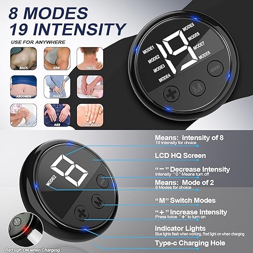 Miniatura 3 de Unidad TENS inalámbrica inteligente estimulador muscular TENS y dispositivo EMS, dispositivo electrónico recargable de tejido profundo mini