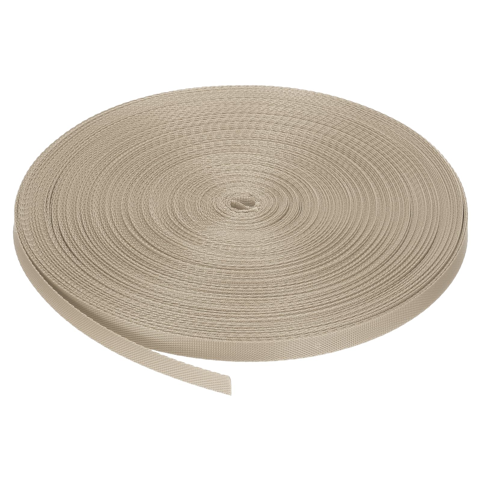 MECCANIXITY Nylon Webbing Strap Flat 3/8 Inch 50 Yards Light Beige for Outdoor DIY Gear Repair, Backpack, Luggage-Rack, Crafts