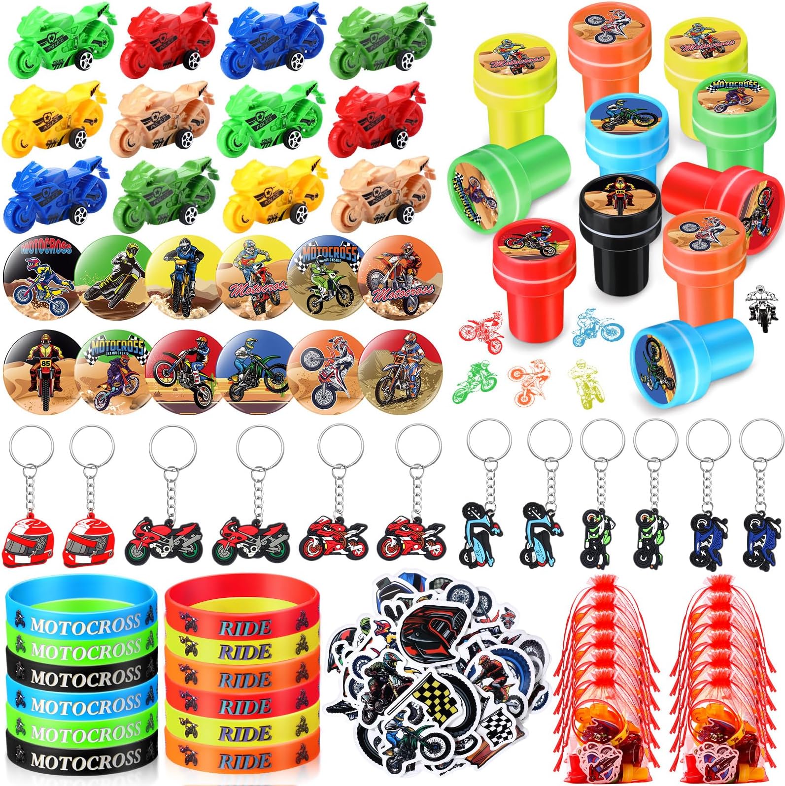 Amazon.com: Tanlade Dirt Bike Birthday Party Favor Supplies Dirt Bike ...