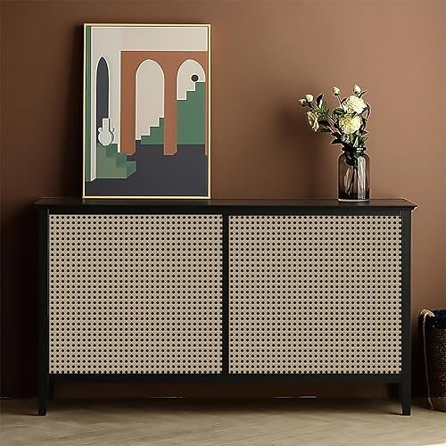 Miniatura 5 de Papel tapiz de ratán para despegar y pegar para muebles de dormitorio, papel extraíble para decoración de pared, 17.7 x 118 pulgadas, 14.5 pies