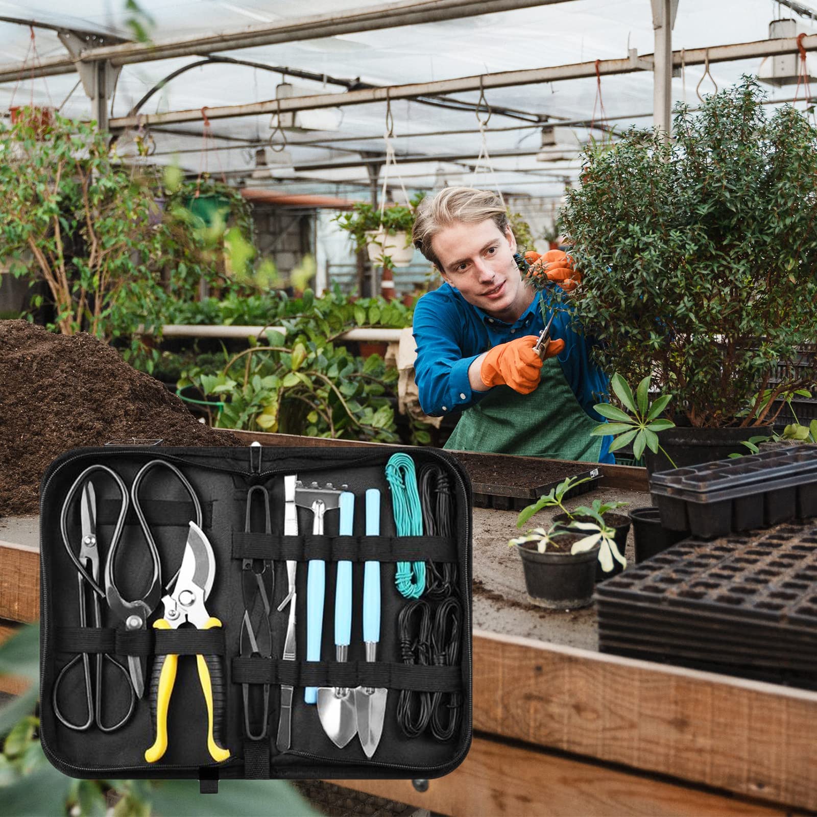Ensemble d'outils de de Jardinage Succulent, sécateur de Haute qualité, Fil de bonsaï Durable pour Les jardiniers
