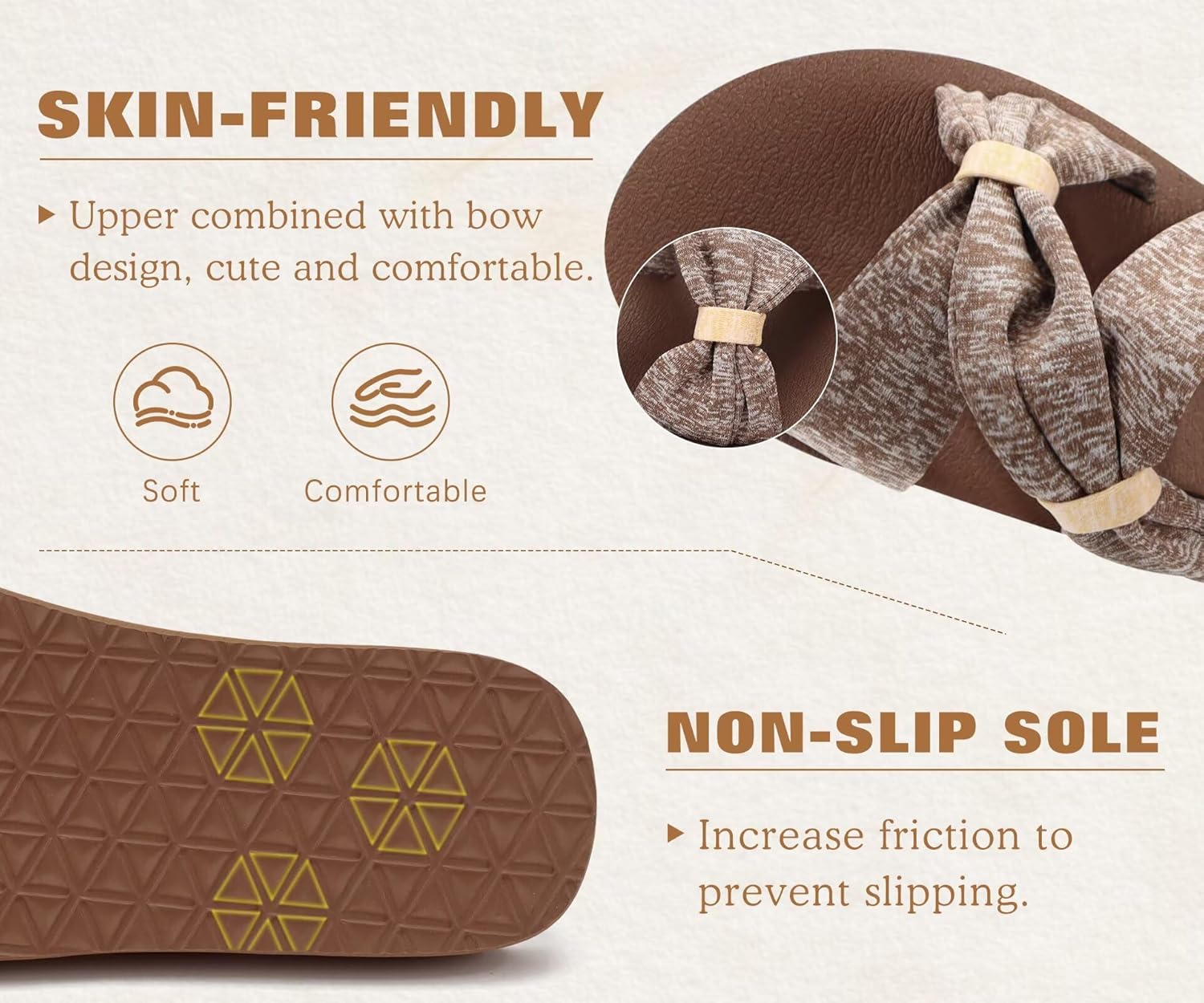 KuaiLu Womens Dressy Bow Sandals Arch Support Yoga Foam Cushion Comfortable Walking Slides Open Toe Summer Beach Indoor Outdoor Slippers - Image 5