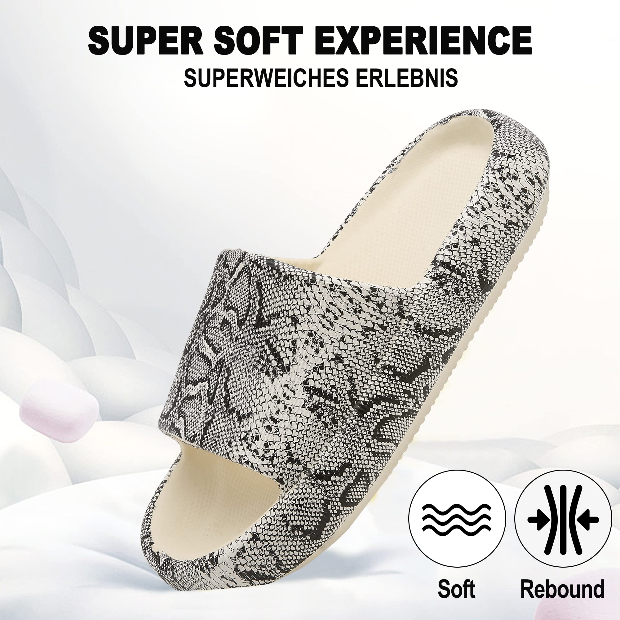 Geweo Ciabatte Nuvola Donna Uomo Comode Pantofole da Casa EVA Super Morbide Ciabatte Piscina Doccia Antiscivolo Slippers Asciugatura Rapida Sandali da Mare con Fibbie Regolabili Unisex