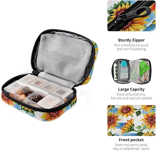 Miniatura 4 de Pastillero organizador de pastillas de viaje, semanal, pequeño, lindo, para 7 días, pastillero, soporte para vitaminas, organizador de botellas de