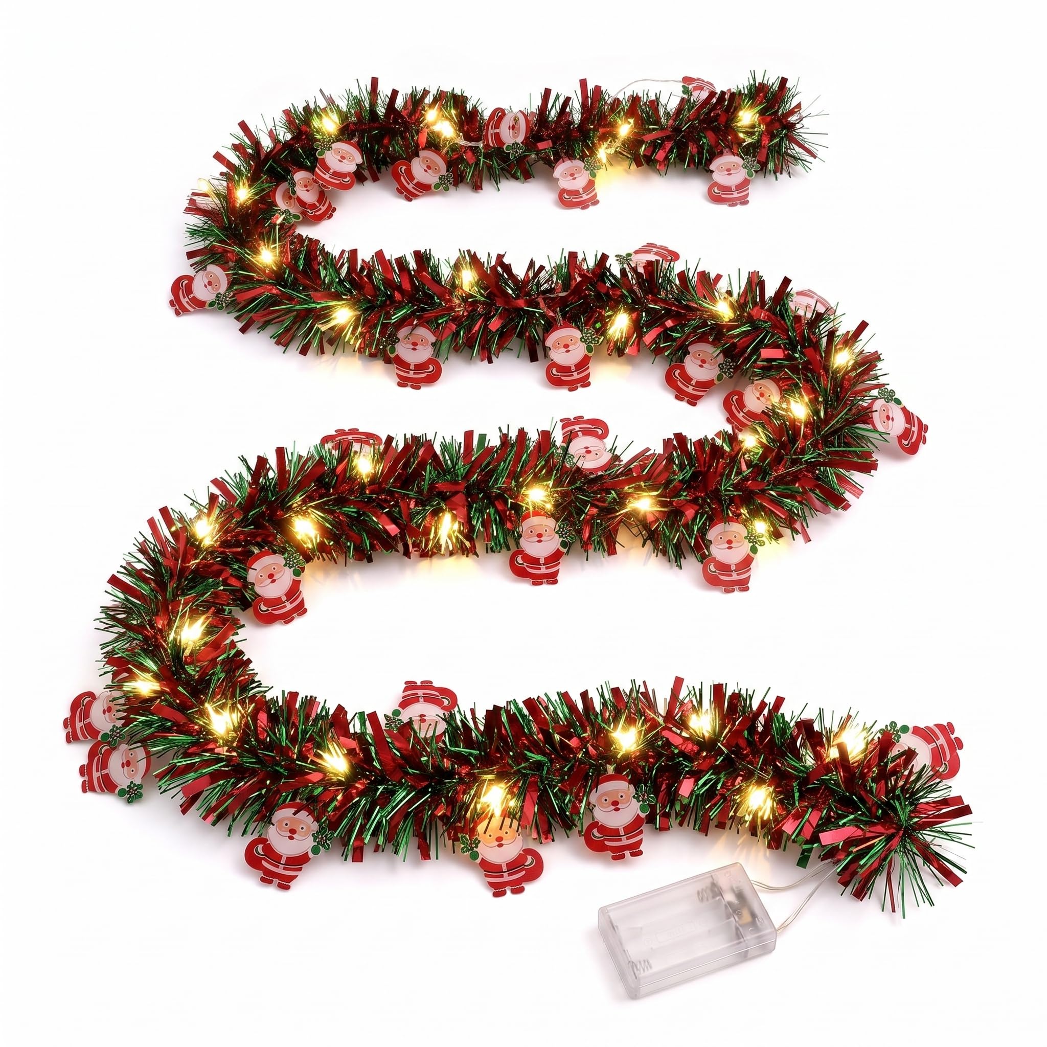 DiiWmme 3m/9.8FT Christmas Garland with Lights for Stairs Fireplace，C：3m