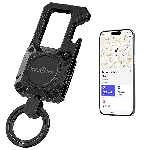 Keychain, Works with Apple Find My, Heavy Duty Keychain Bottle