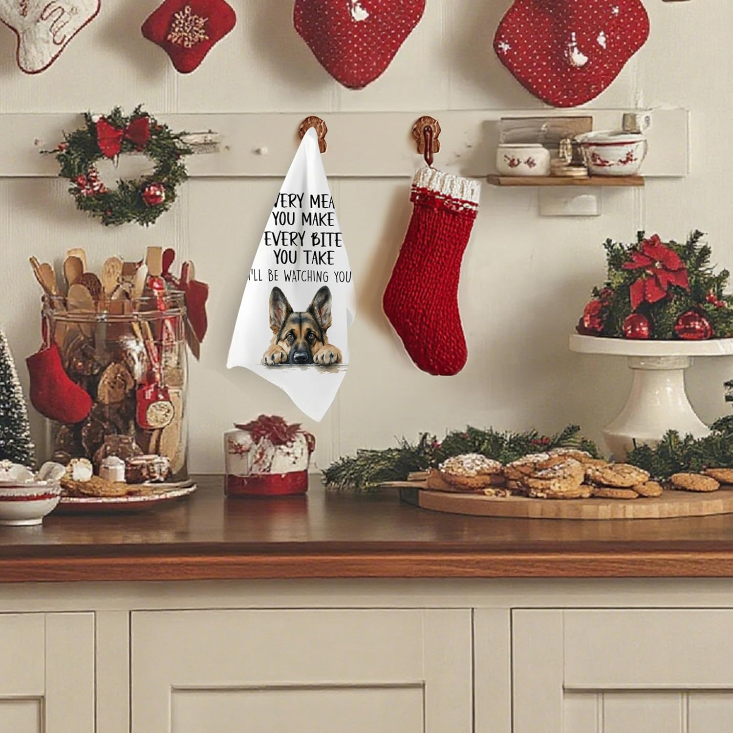 German Shepherd Gifts Kitchen Towels, Gifts for German Shepherd Owners Lovers Decorative Dish Tea Towels, Dog Lover Mom Dad Gifts Hand Towel for Kitchen Decor, 16x24 Inch - Image 4