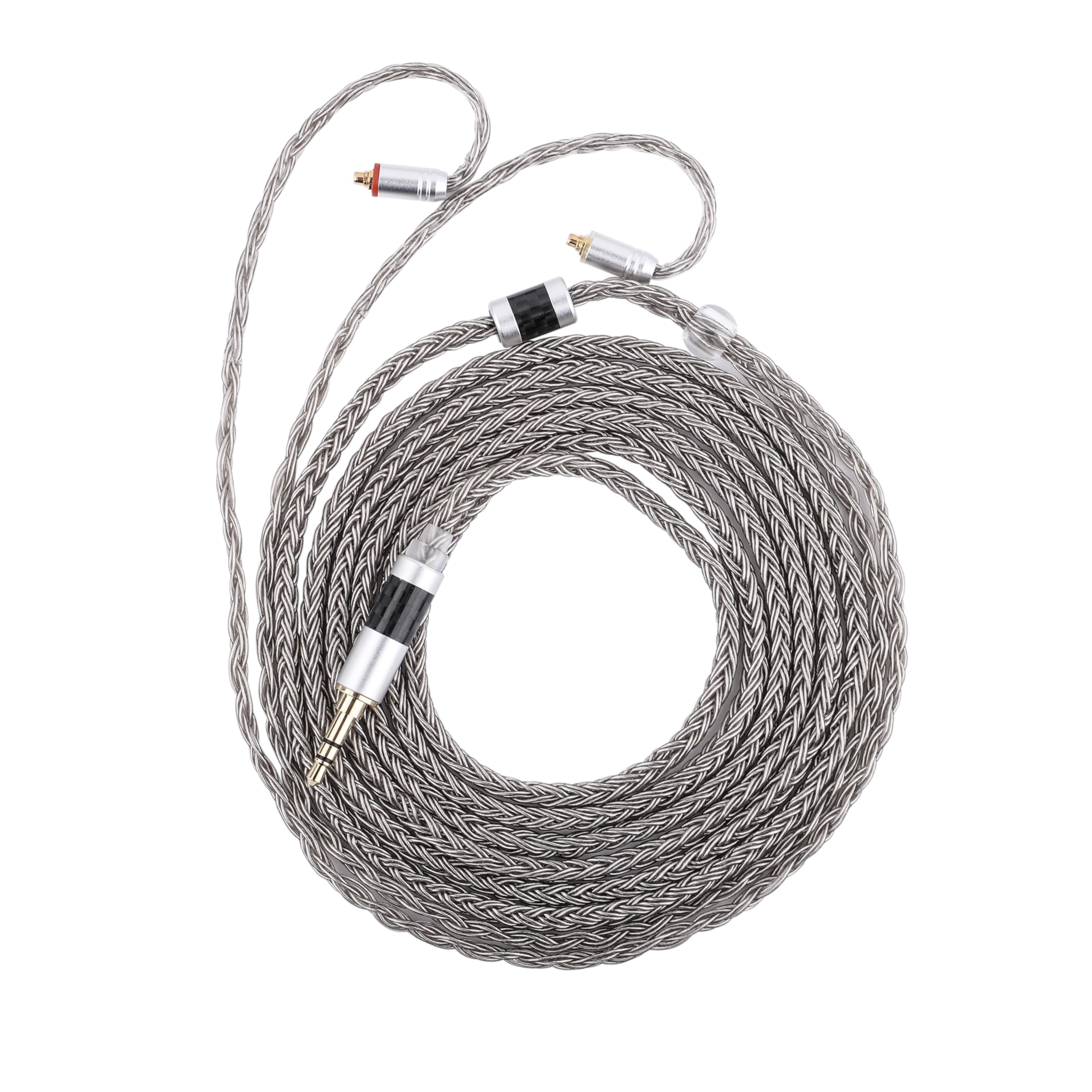 Tripowin Zonie 2M In-Ear-Monitor-Kabel, Langes IEM-Kopfhörerkabel, 16-adrig versilbert, Upgrade-Kabel für HiFi-Draht-Ohrhörer, Ersatz-Kopfhörerkabel für Musiker (MMCX)
