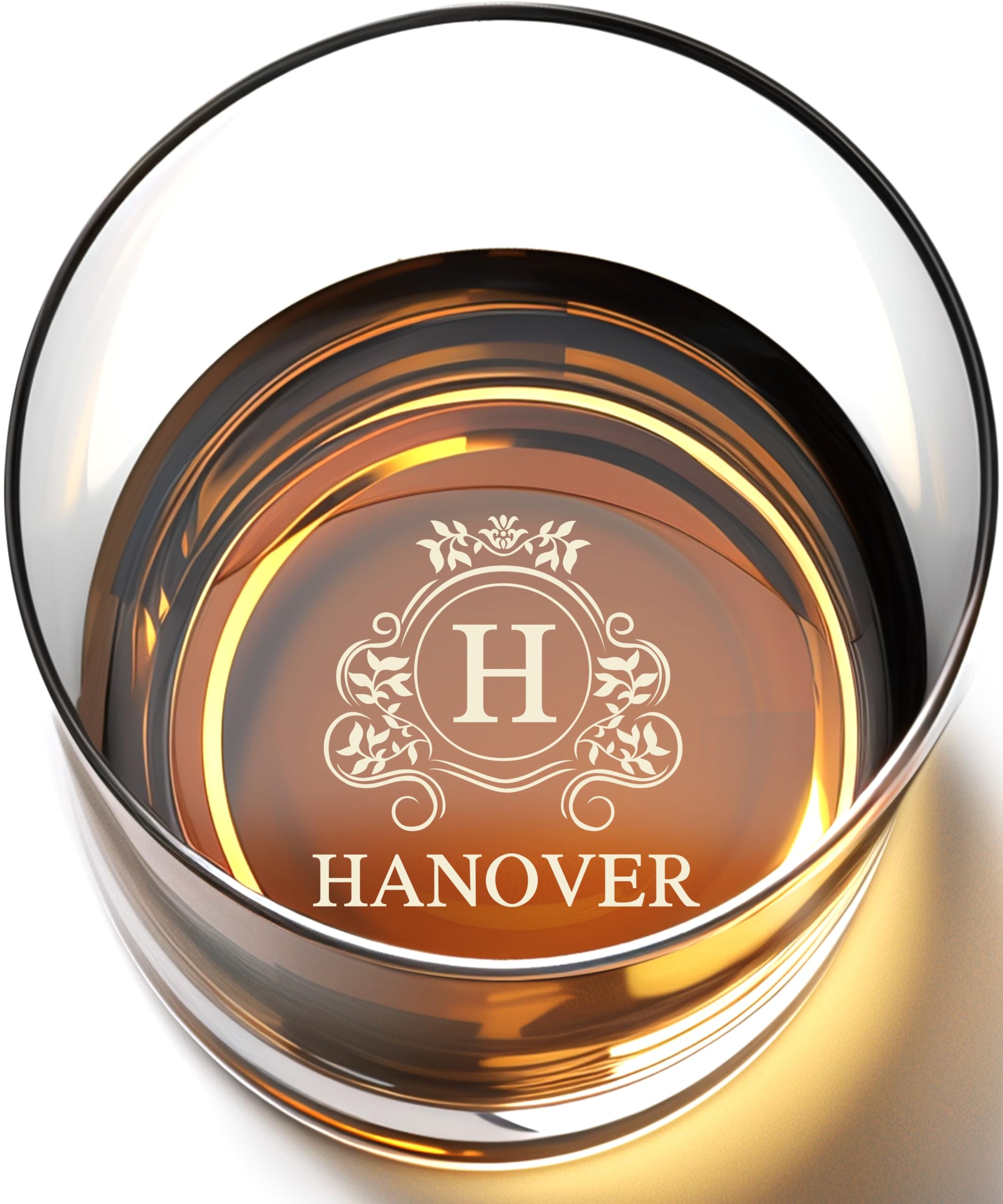 Personalised Whisky Glass for Men | Valentines Gifts for Him | Monogram Laser Engraved Fathers Day Dad, Grandad Whiskey Glass | Retirement, Groomsmen, 90th 75th 65th 21st Birthday Gifts for Men