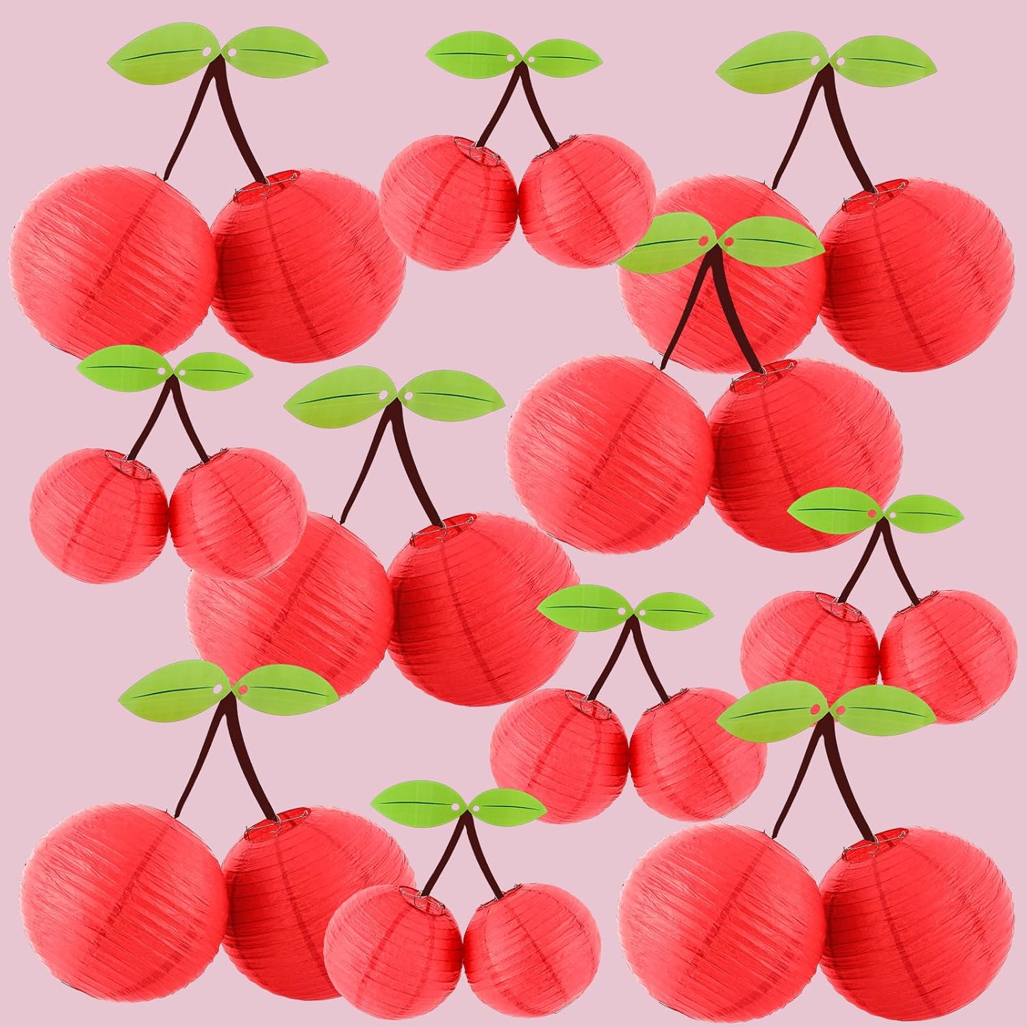 Set of 12 Fishing Bobber Round Paper Hanging Lanterns Fishing Birthday Decorations Hanging Paper Lanterns for Fishermen Theme Party Decoration Supplies, 12 Inches, 8 Inches (Red and White)
