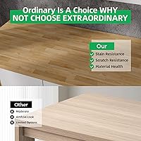 Vista 7 de Encimera de Bloque de Carnicero Tablero de Madera - Premium 3.98 pies, 47.76"x25"x1.5" Tablón de Madera Dura Sólida para Isla de Cocina DIY