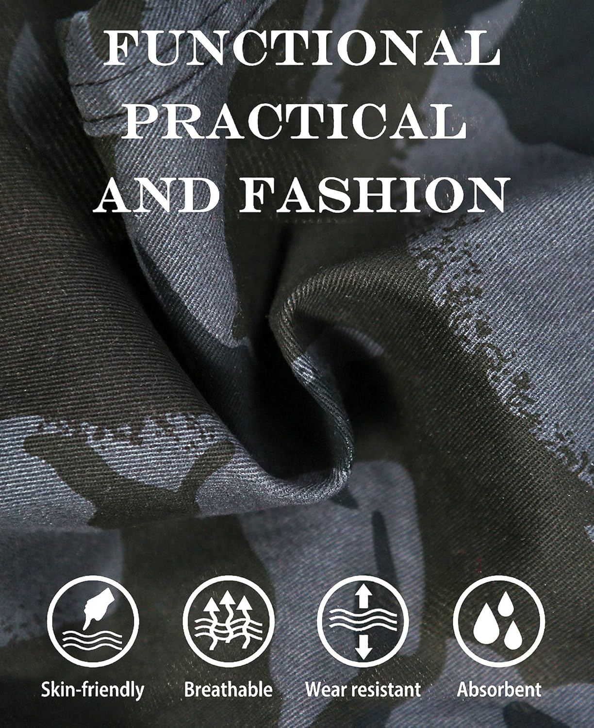 Zeetoo Cargo Pants for Men, Camo Cargo Pants Relaxed Fit Cotton Casual Military Work Pants with 8 Pockets - Image 5