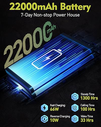 Miniatura 2 de Ulefone Armor 24 - Teléfono celular resistente 2023, 22000mAh, luz de campamento de 1000 lúmenes, 24+256 GB, cámaras duales de 64 MP+64 MP, Android