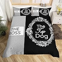 Vista 27 de Erosebridal Juego de funda de edredón para parejas, color rojo y negro, tamaño Queen, Queen of Everything King of What Left Funda de edredón