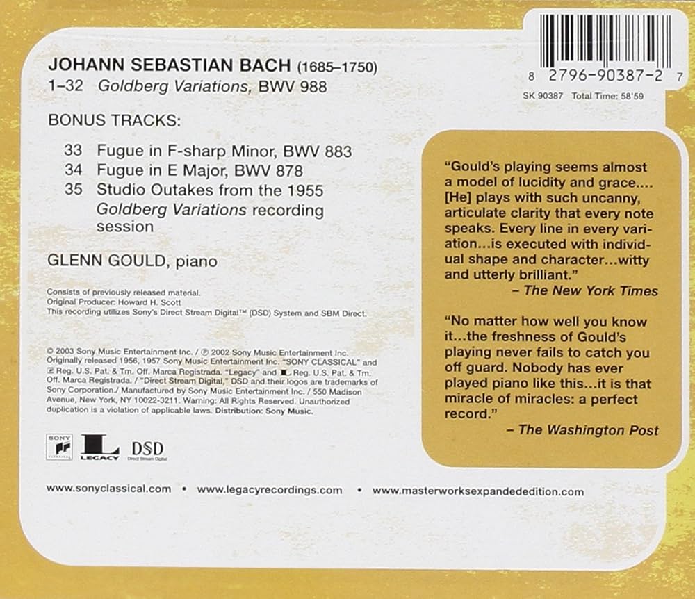 Johann Sebastian Bach, Glenn Gould - Bach: Goldberg