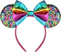 Vista 37 de FANYITY Orejas de disfraz de ratón, diademas de orejas de ratón para niñas y mujeres, talla libre