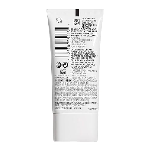 Vista 42 de COVERGIRL Clean Matte BB Cream Medium 540 para piel grasa, (el embalaje puede variar), 1 onza líquida (1 unidad)