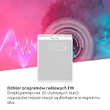 TechniSat VIOLA Radio z gniazdkiem, kompaktowe radio FM do gniazdka (Bluetooth, zestaw głośnomówiący, przyciski sterujące, 30 ulubionych, głośnik mono 1,5 W), białe