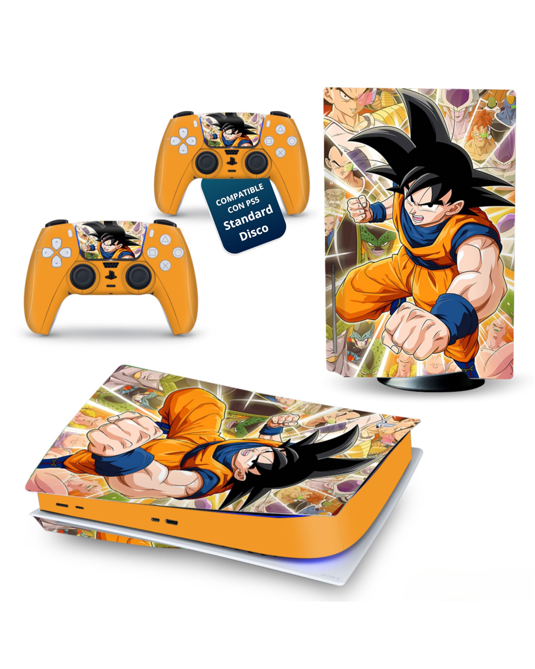 Selbstklebende Vinylfolie kompatibel mit PS5, Anti-Fingerprint-Schutzaufkleber für PS5, Kratzfeste Klebefolie für PS5-Konsole und Controller, Zubehör kompatibel mit PS5 (Anime Standard Disc)