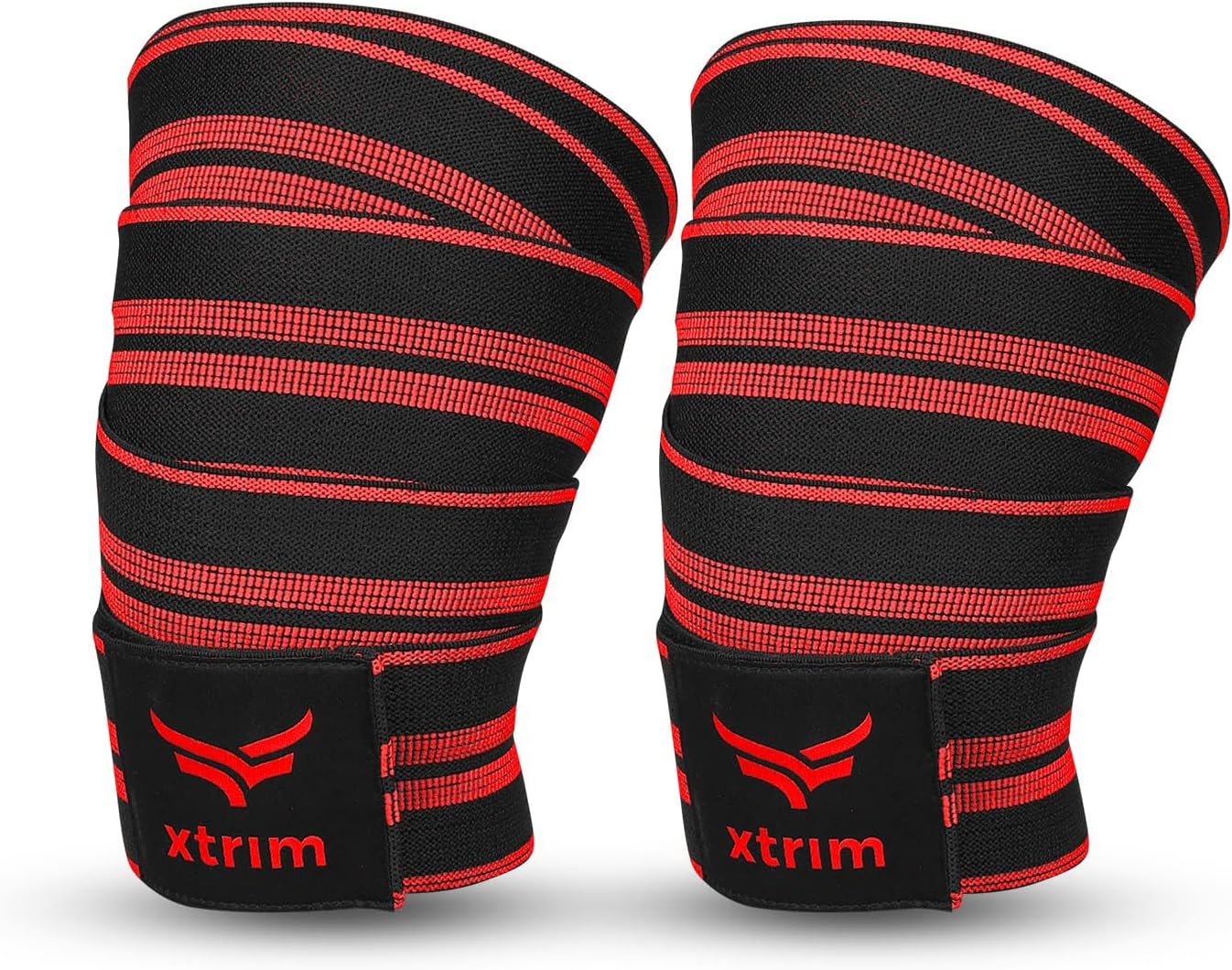 Knee Support for Men - Knee Wraps - Knee Stabilizer - Unisex Knee Bands for Sports, Squats, and Heavy Lifting, Washable Fabric (2 Meters Long, Set of 2, Red)