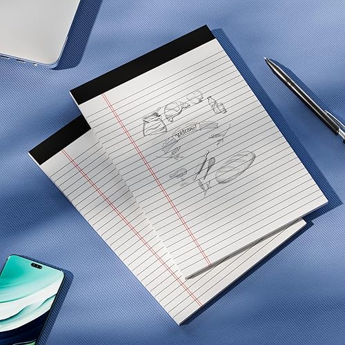 Miniatura 7 de PINJINGPRO Bloc de notas legales de 8.5 x 11.75 pulgadas de ancho, 30 hojas de impresión perforada de doble cara, 6 unidades, con parte trasera