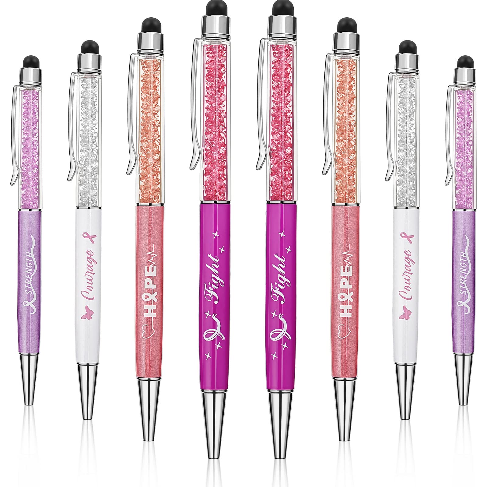 16 Pcs Breast Cancer Awareness Pen Capacitive Pink Ribbon