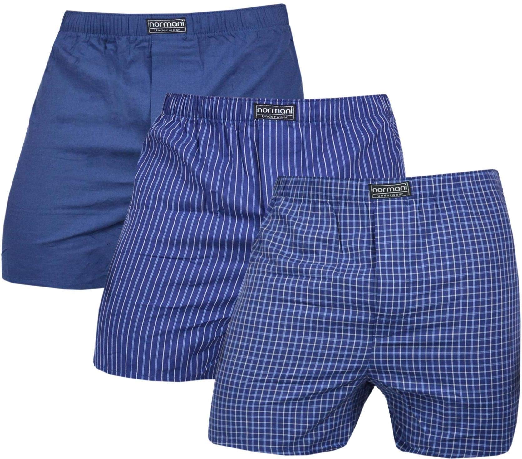 normani 3 x Herren Web Boxershorts aus Reiner Baumwolle
