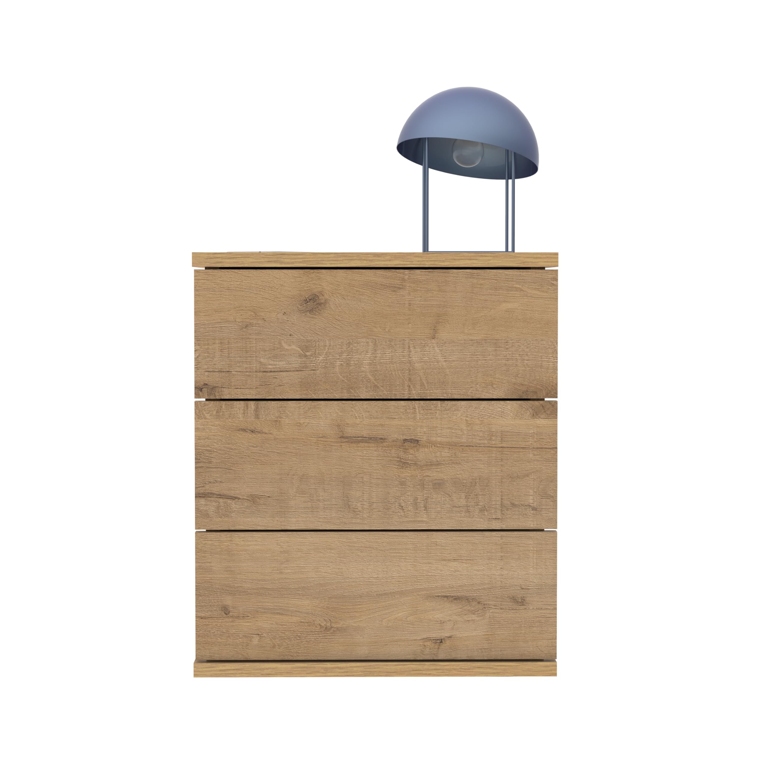 Muebles Pitarch | Comodino 3 Cassetti con Guide Metalliche, Rovere Gold, 48,5x41x40 cm (altezza x larghezza x profondità), Piccola Cassettiera, Moderna, Modello Dana