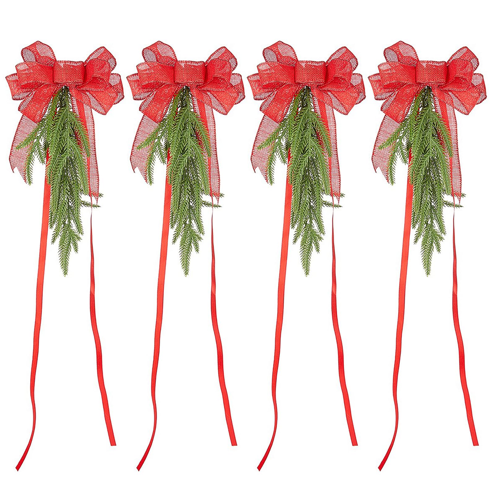 Tomotato Fajas para sillas de Navidad, lazos rojos, decoración para bodas, fiestas, recepciones, eventos, decoración de sillas