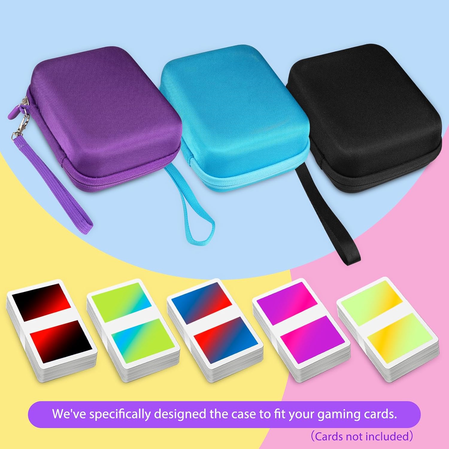 300+ Game Card Storage Box, Collectible Trading Card Storage Holder Compatible with UNO/MTG/YuGiOh/TCG, Sports Cards Playing Card Game Storage Box, Black (Case Only)