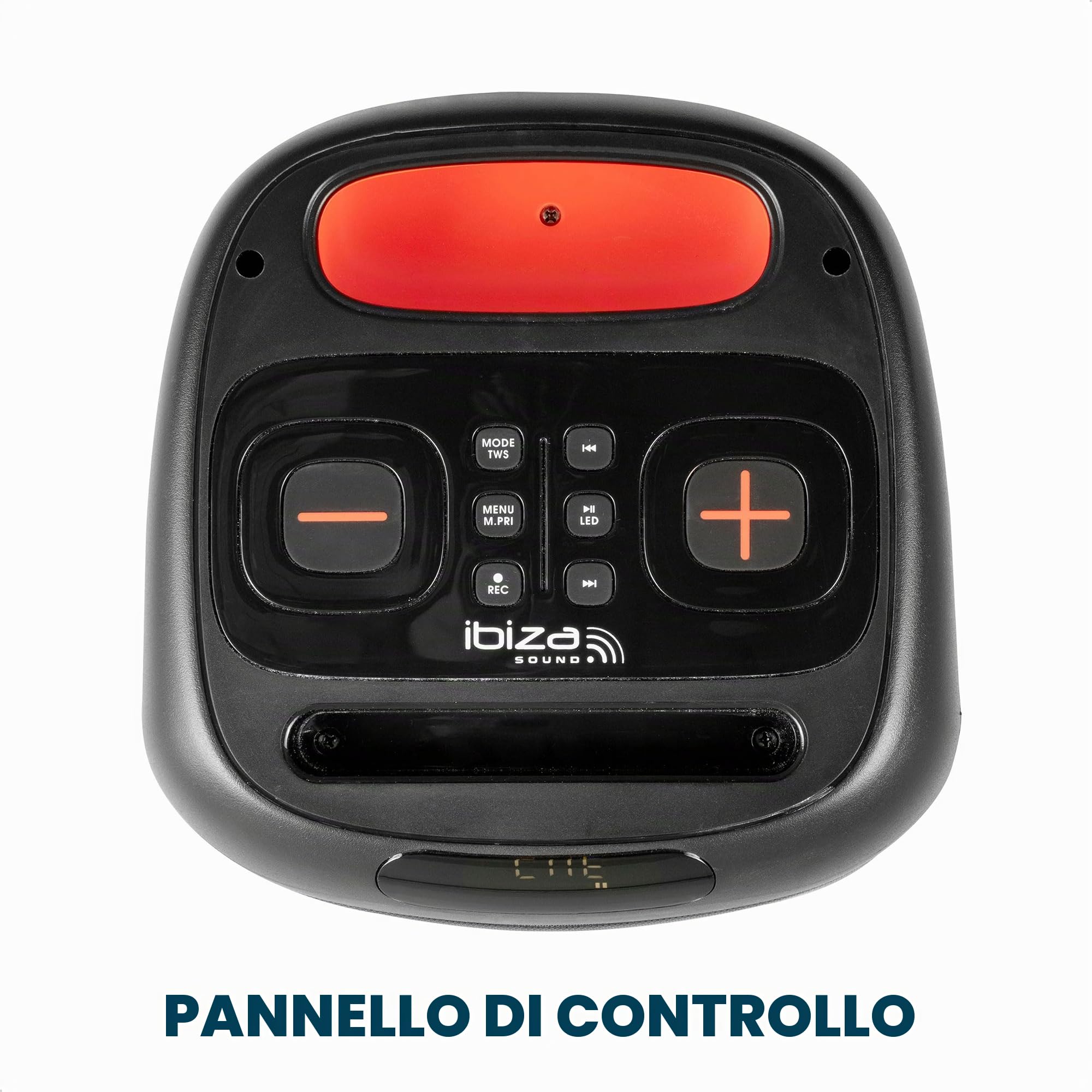 Ibiza - CUBE180 - Altoparlante a batteria da 180 W con microfono a filo ed effetto luce - Bluetooth, USB, MicroSD, TWS - Nero