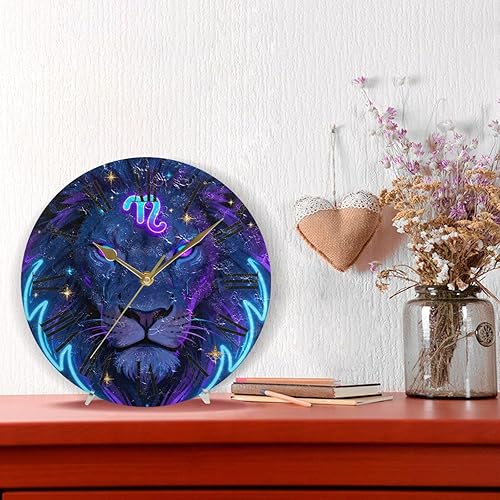 Miniatura 2 de fantasy 12 constelaciones signos del zodiaco Leo 10 pulgadas pared redonda reloj de cocina silencioso interior para casa de campo cocina reloj de