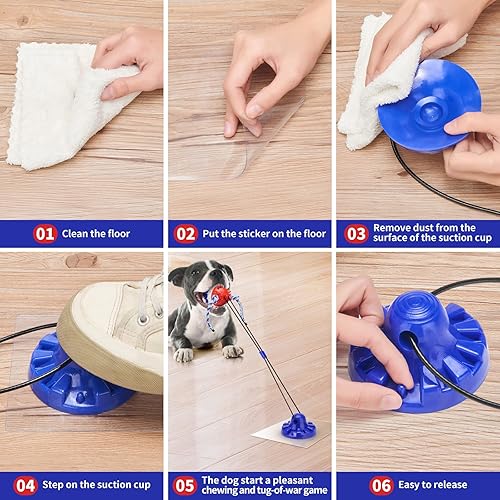 Interactive Dog Toys Aggressive Chewer Suction Cup Tug — detail view